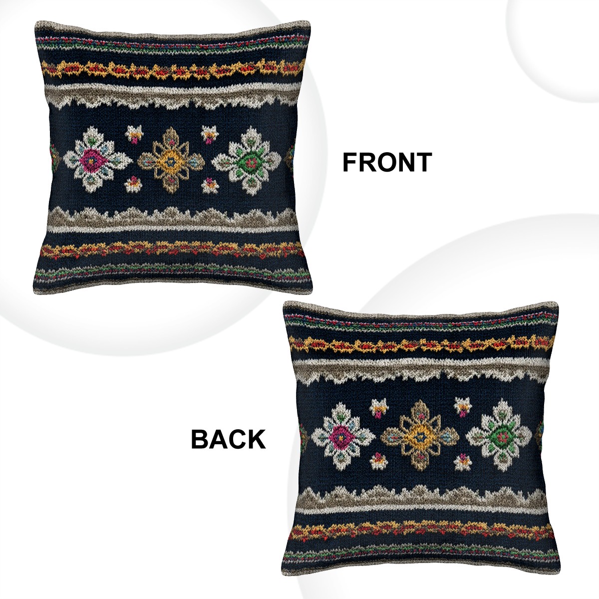 Mexican Knitt Print Corduroy Cushion Covers