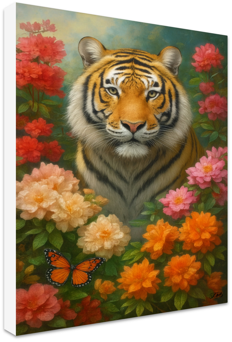 Eyes of the Wild, Heart of the Bloom Canvas Art Print