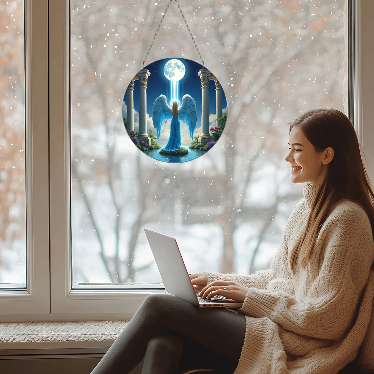 Angel-themed Hanging Window Ornament