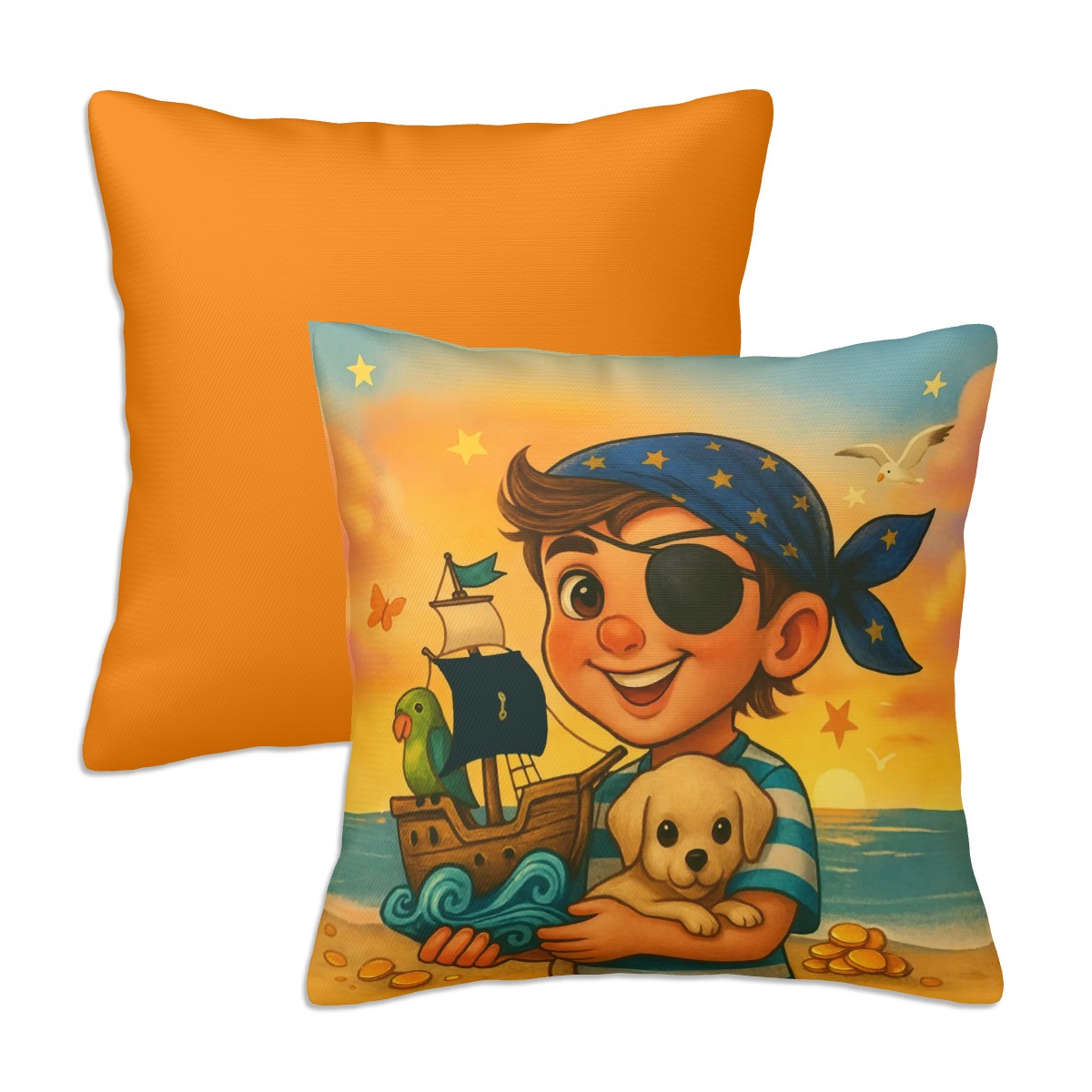 Little Matey & the Golden Horizon - all Seasons Throw Pillow Covers Set of 2