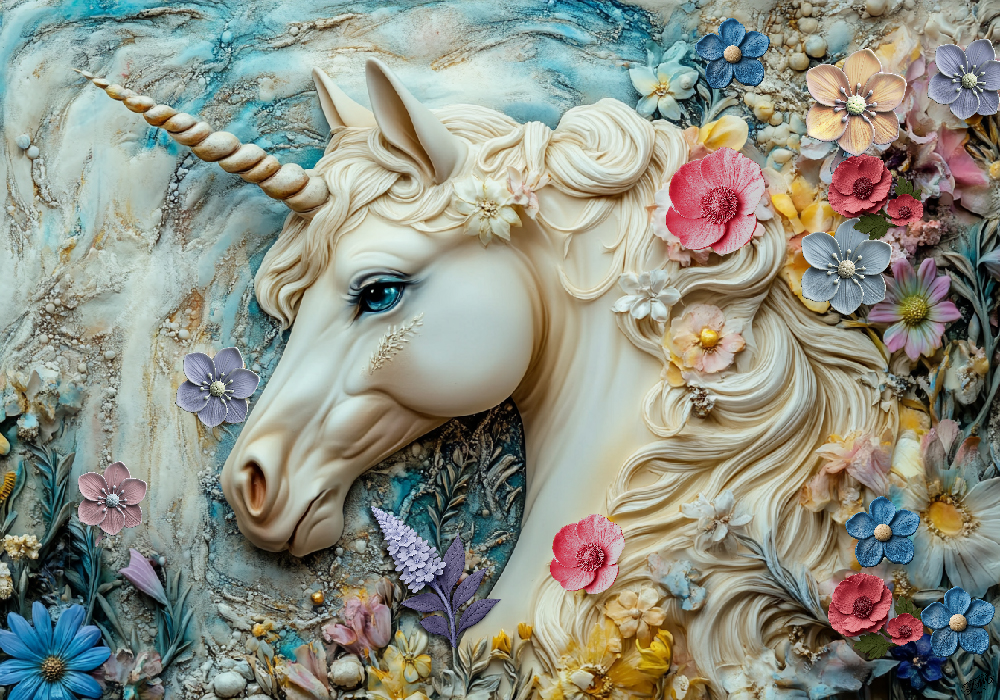 Unicorn Delight Wooden Wall Art Print