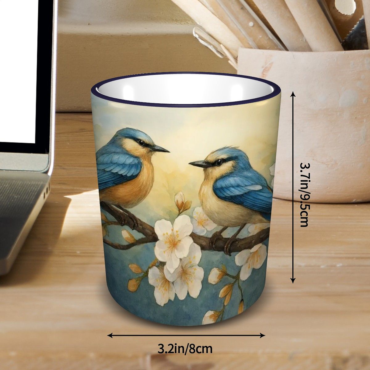 Bluebird Blossom Ceramic Custom Design Mug