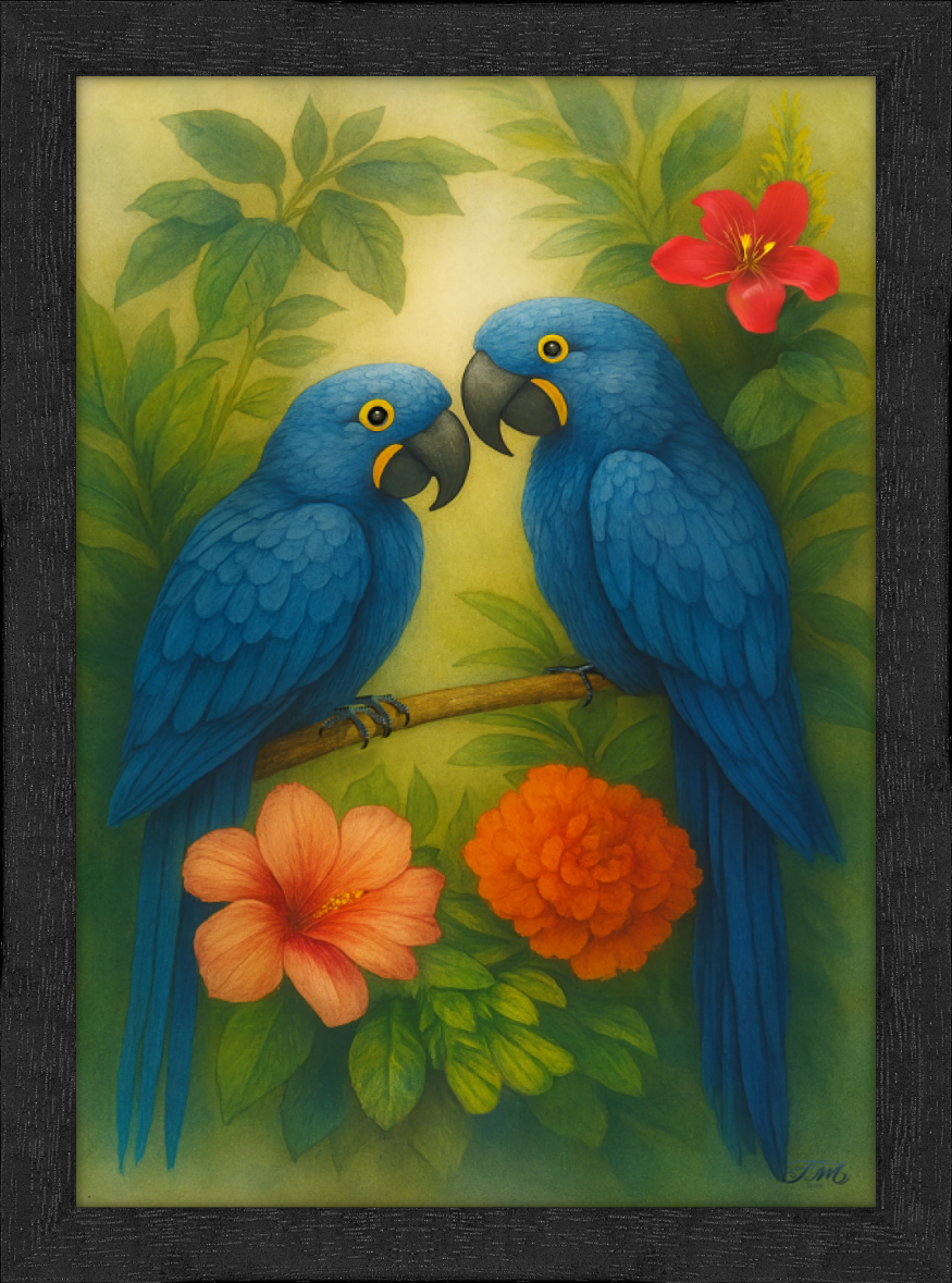 Hyacinth Macaws Quality Framed Print