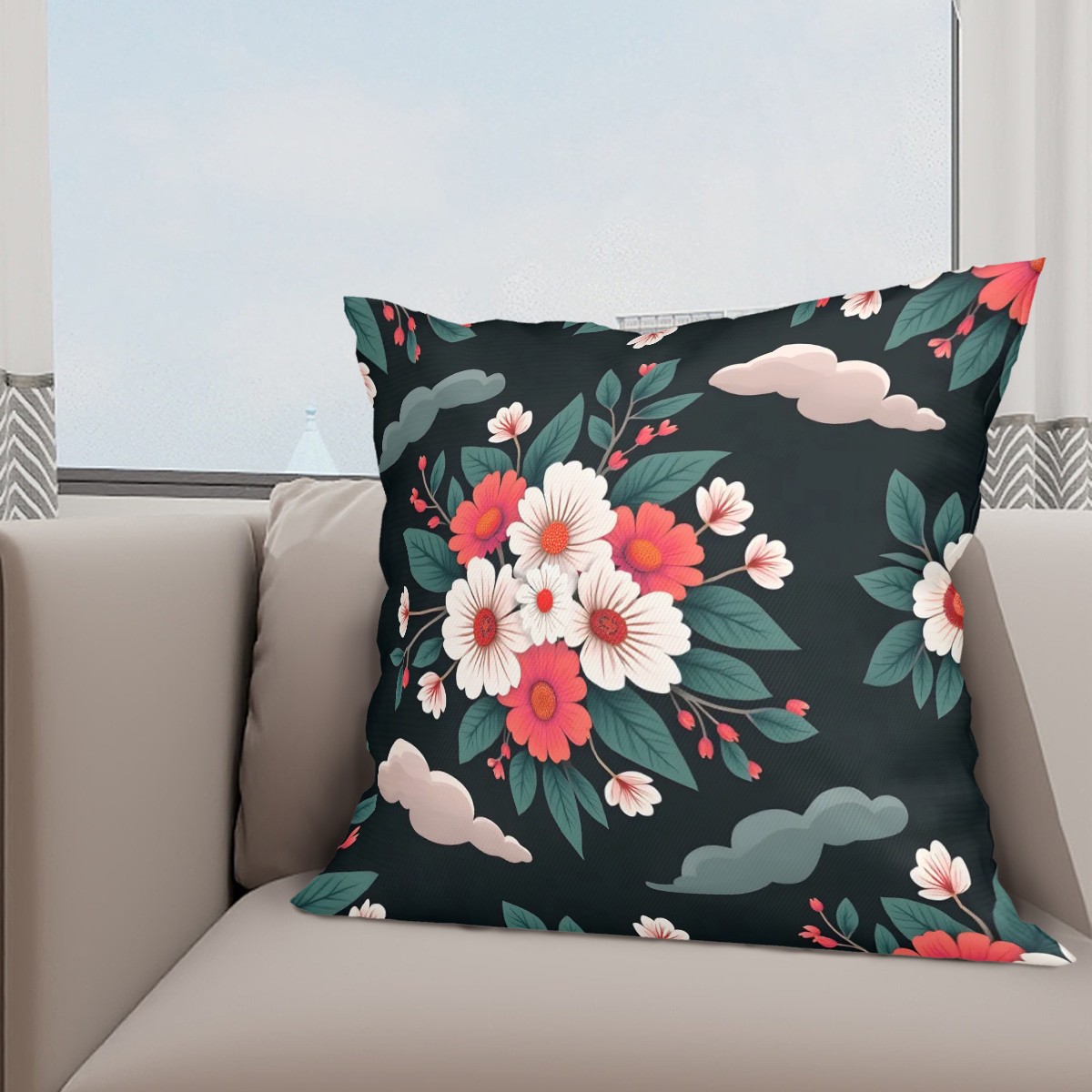 Bouquet Floral Print Cushion Covers Set