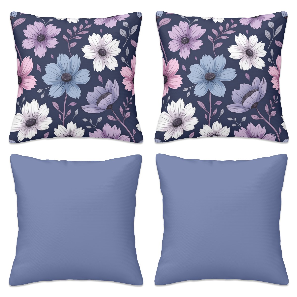 Evening Garden Decorative Throw Pillow Cover Set of 4