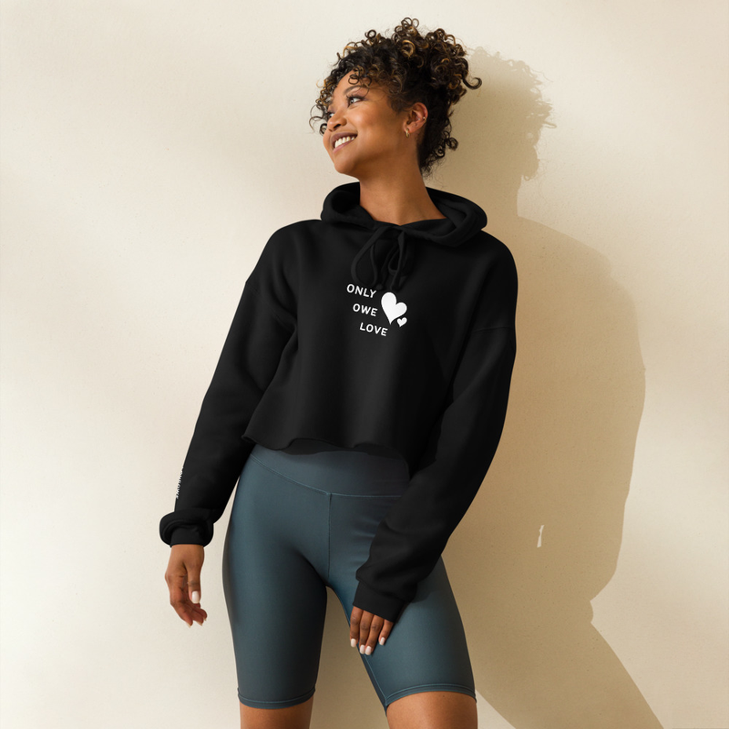 Olive Green Cropped Hoodie