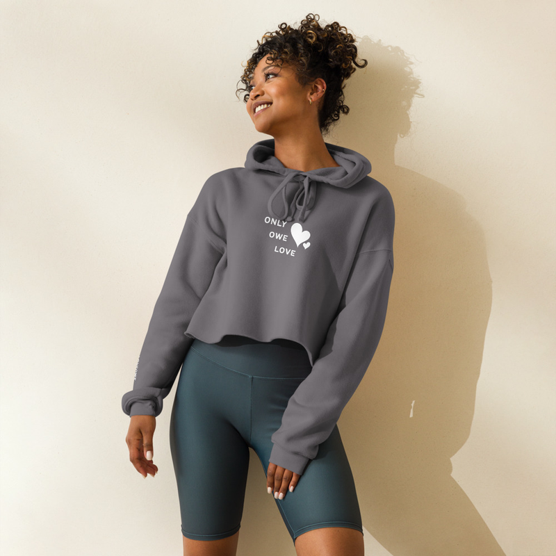 Olive Green Cropped Hoodie