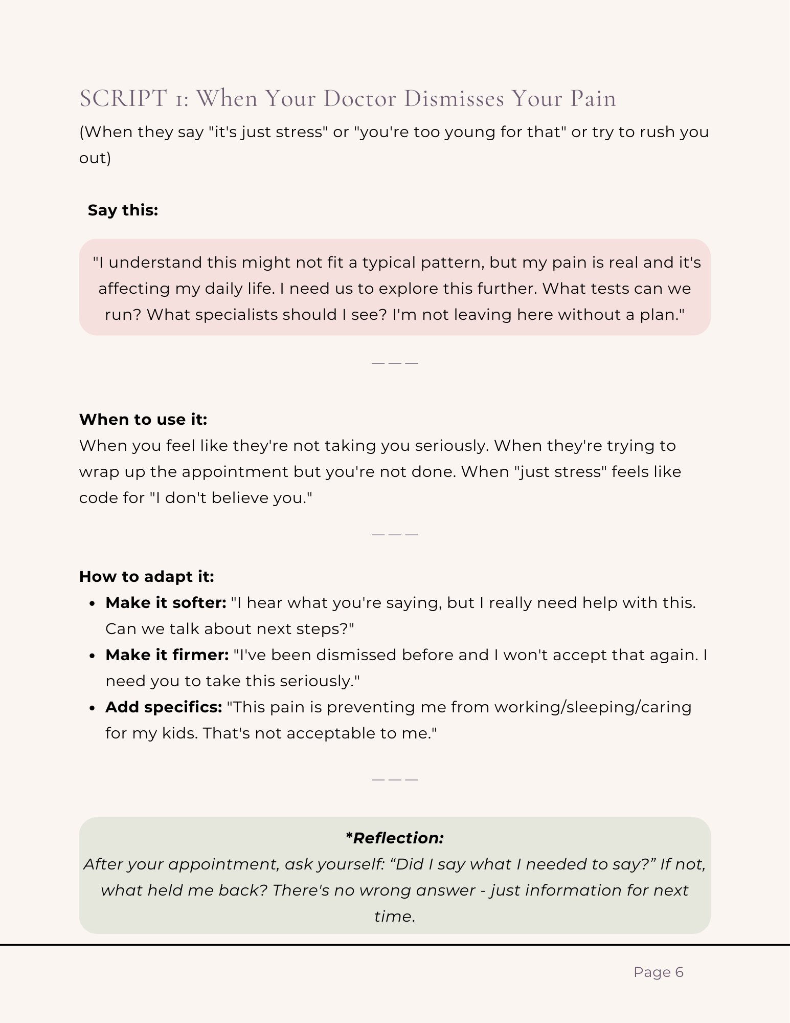 SAY THIS: 30 SCRIPTS FOR CHRONIC PAIN COMMUNICATION