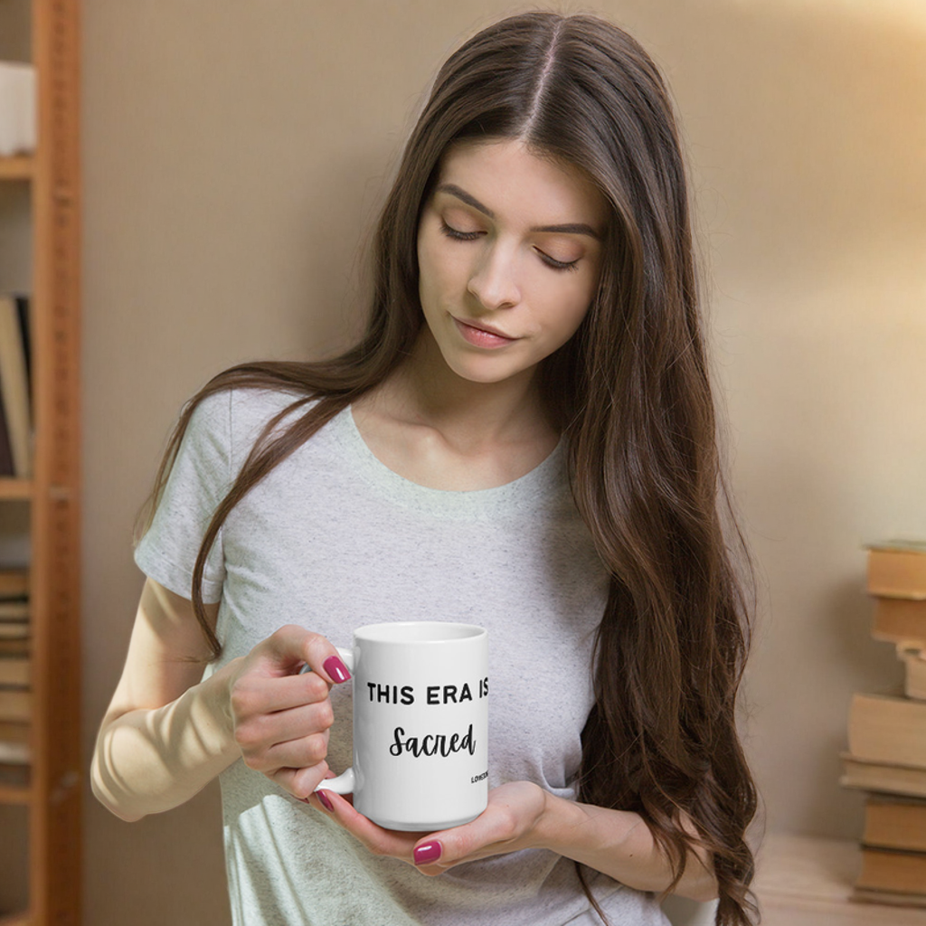 "SACRED ERA" White Glossy Mug