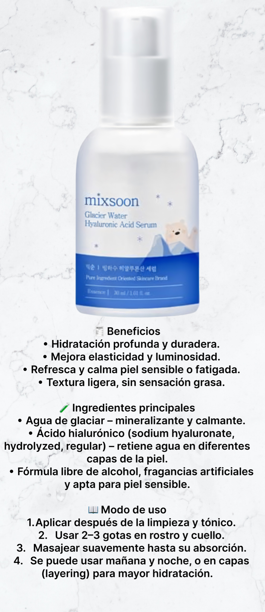 Mixsoon Glacier Water Hyaluronic Acid Serum 30ml