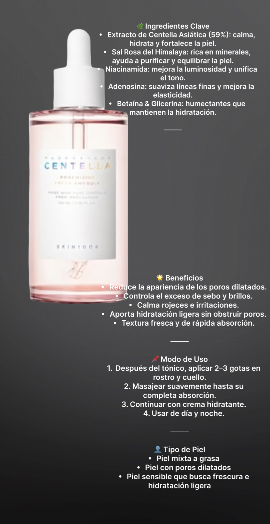 Ampolla de Centella poremizing fresh 100ml