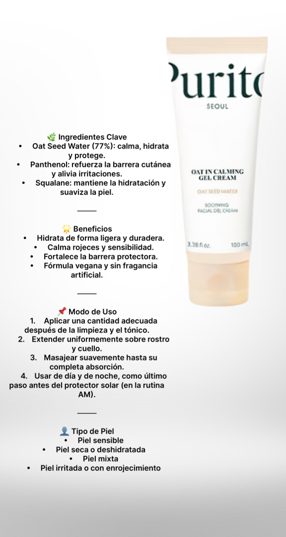 Crema facial Purito Oat In Calming Gel 100ml
