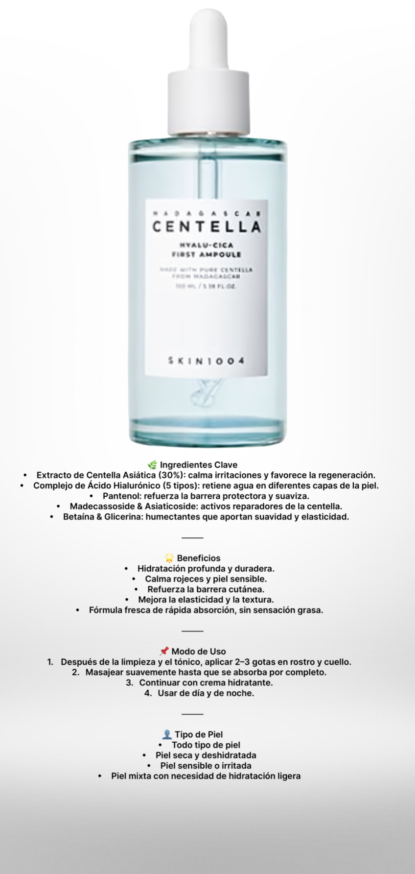 Ampolla Centella Madagascar hyalu-cica first ampoule