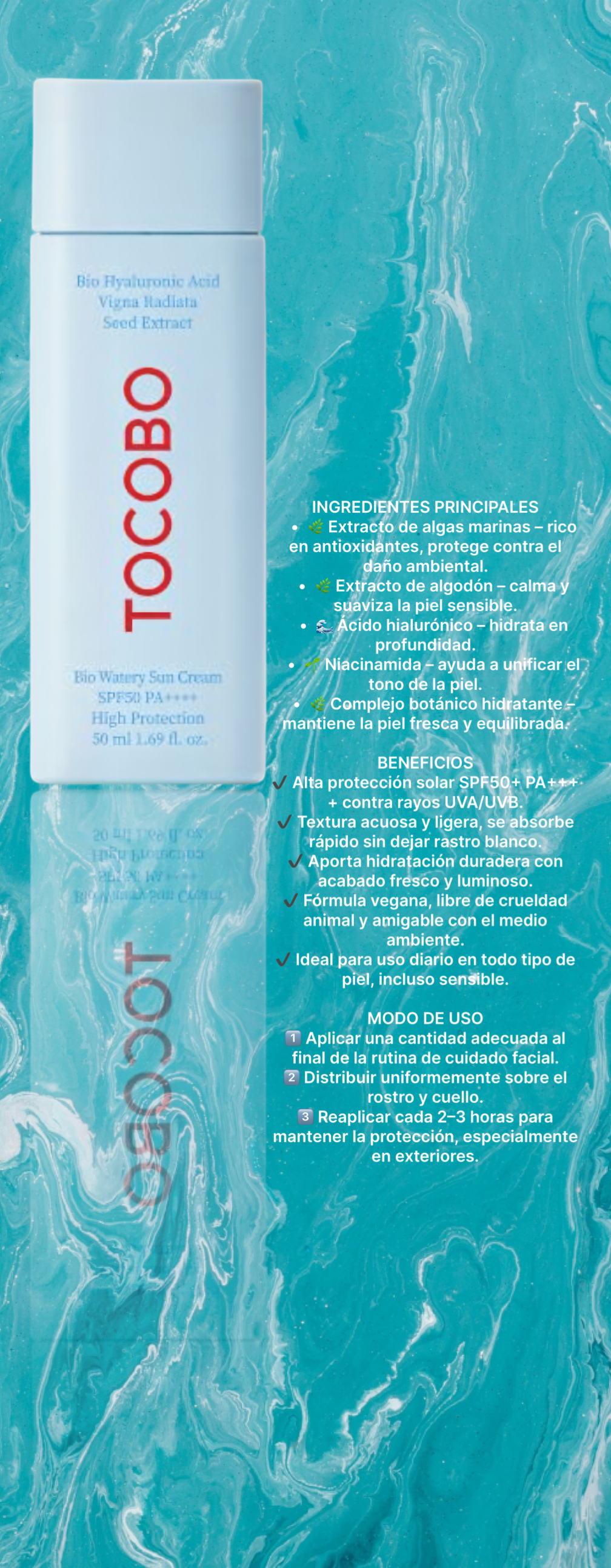 Crema solar Tocobo Bio Watery SPF50