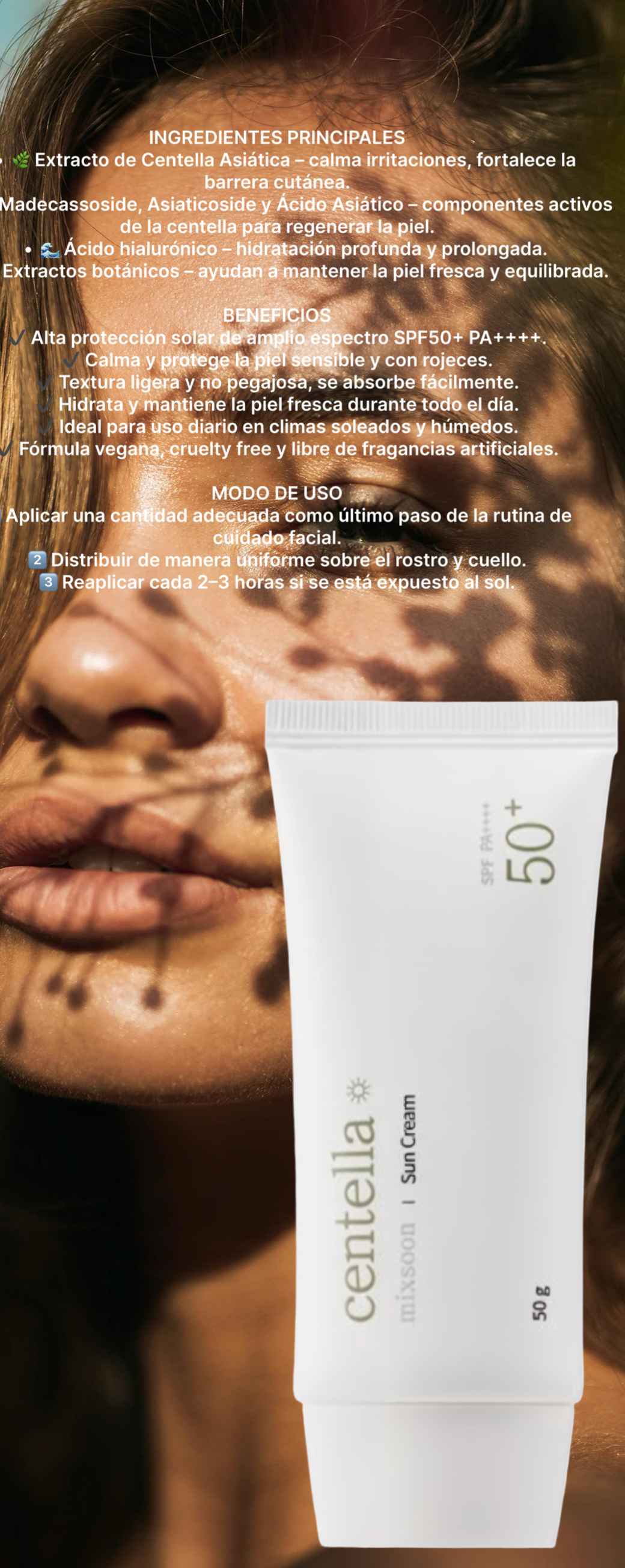 Crema solar Centella SPF 50+