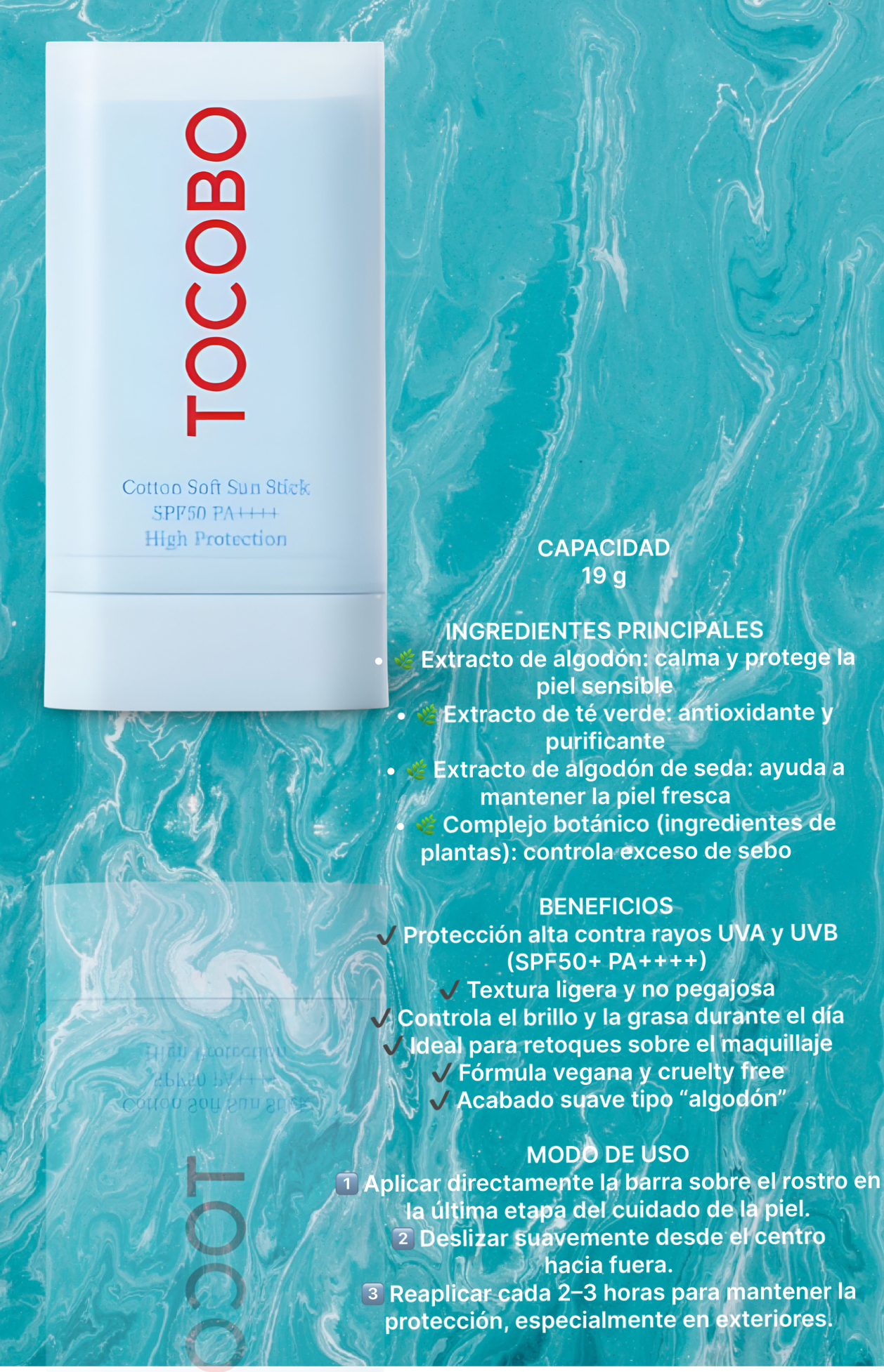 TOCOBO Cotton Soft Sun Stick SPF50 PA++++