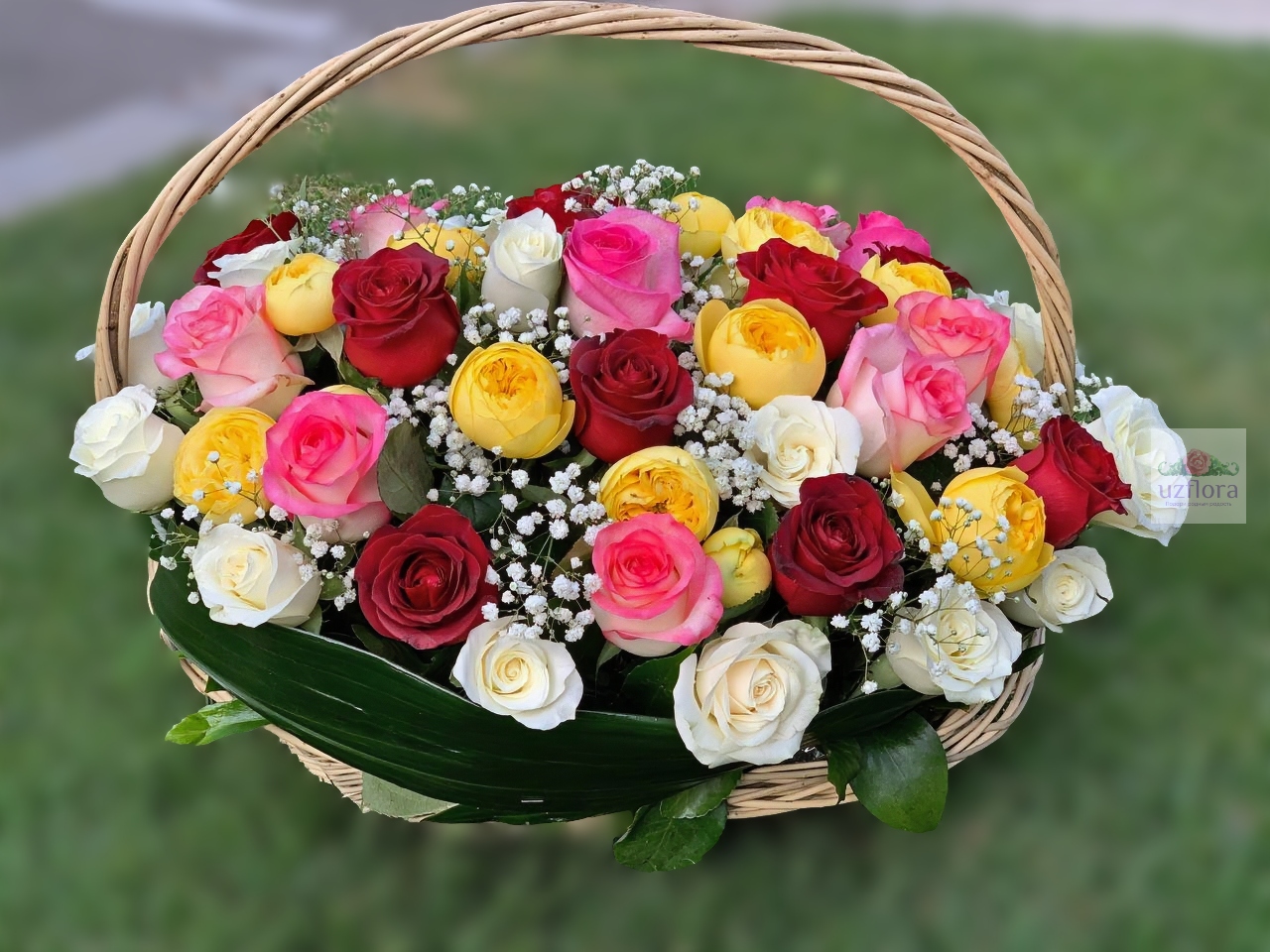 Mixed Rose Basket