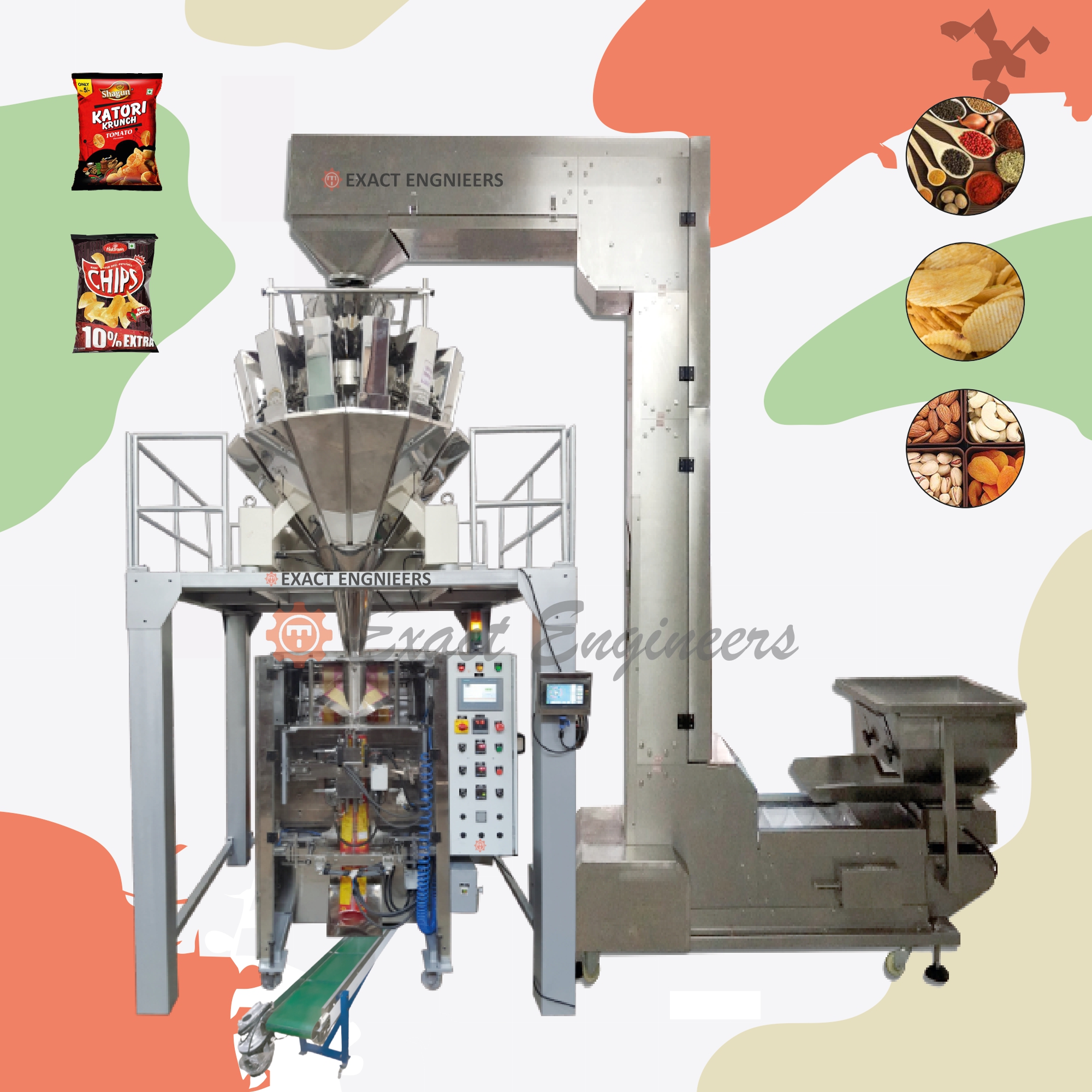 Collar Type Machine with Multihead Weigher and Z conveyor