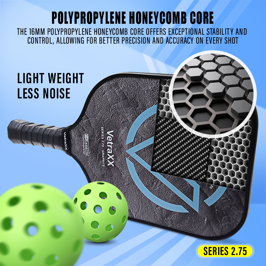 VetraXX Pickleball Paddles Series 2.75 Graphite Widebody Racket Paddle Ball Grip