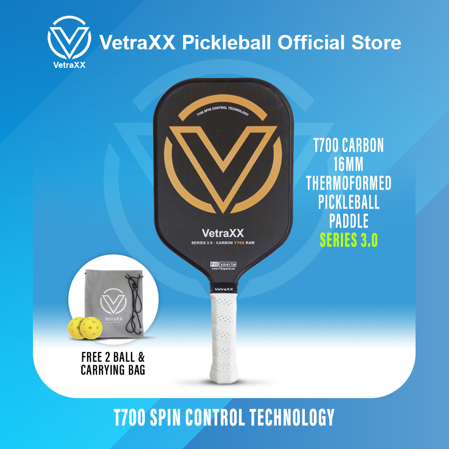 VetraXX Pickleball Paddles Series 3.0 T700 raw Carbon