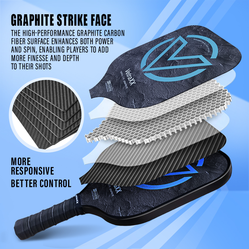 VetraXX Pickleball Paddles Series 2.75 Graphite Widebody Racket Paddle Ball Grip