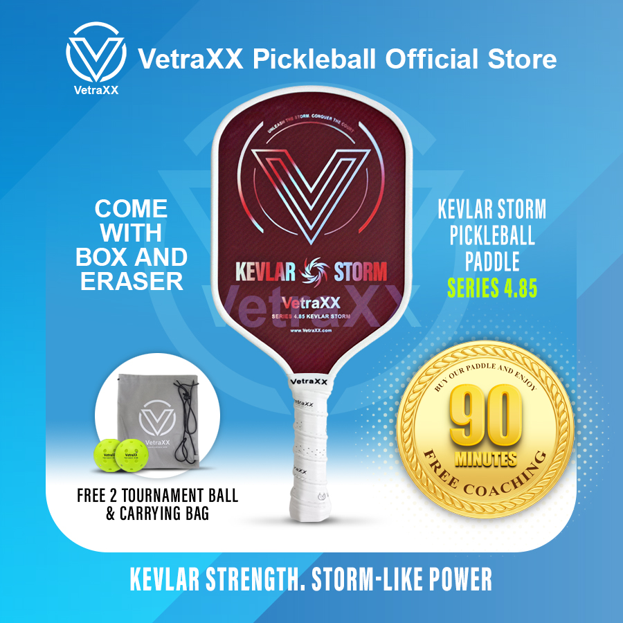 VetraXX DUAL Surface Pickleball Paddle Series 4.85 Kevlar Storm