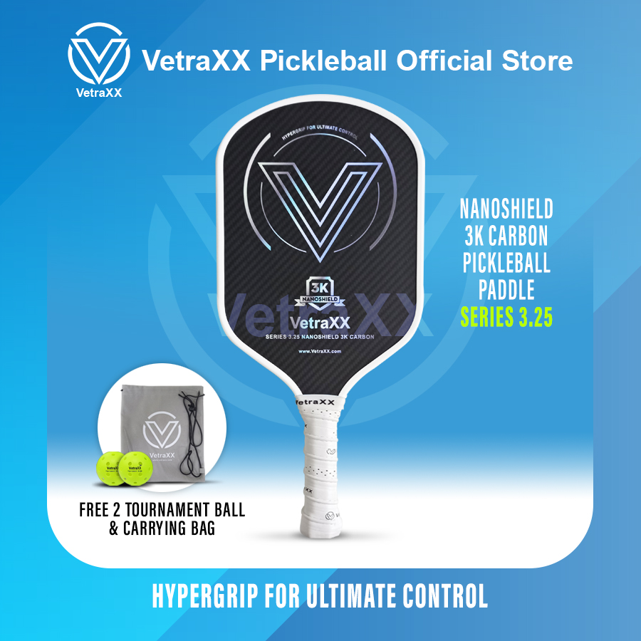 VetraXX Pickleball Paddles Series 3.25 Nanoshield 3K Carbon