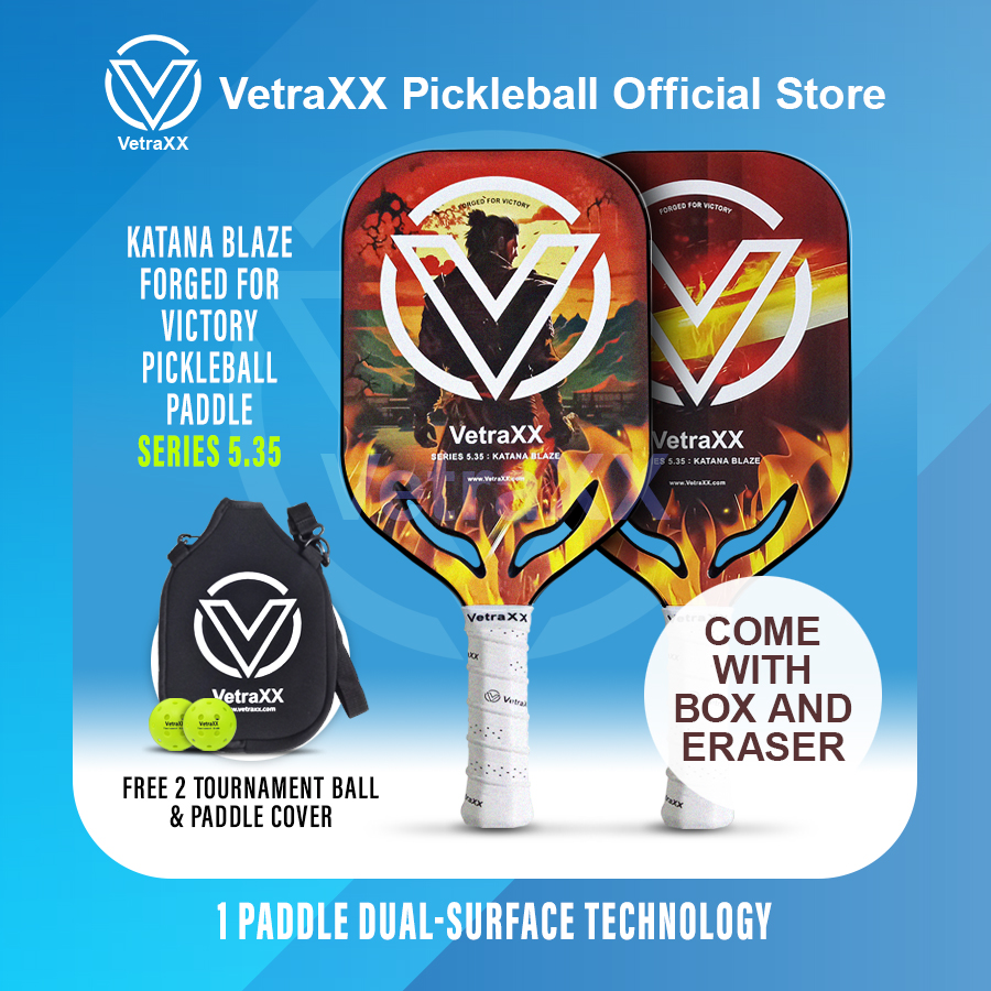 VetraXX DUAL Surface Pickleball Paddle Series 5.35 Katana Blaze