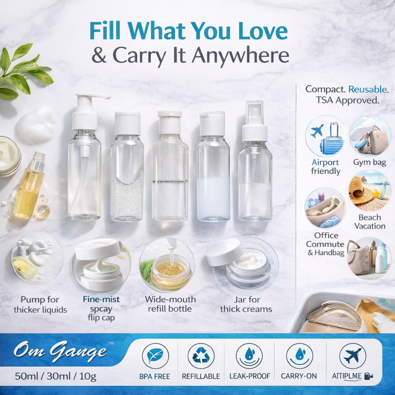 Travel Cosmetic Bottles Set