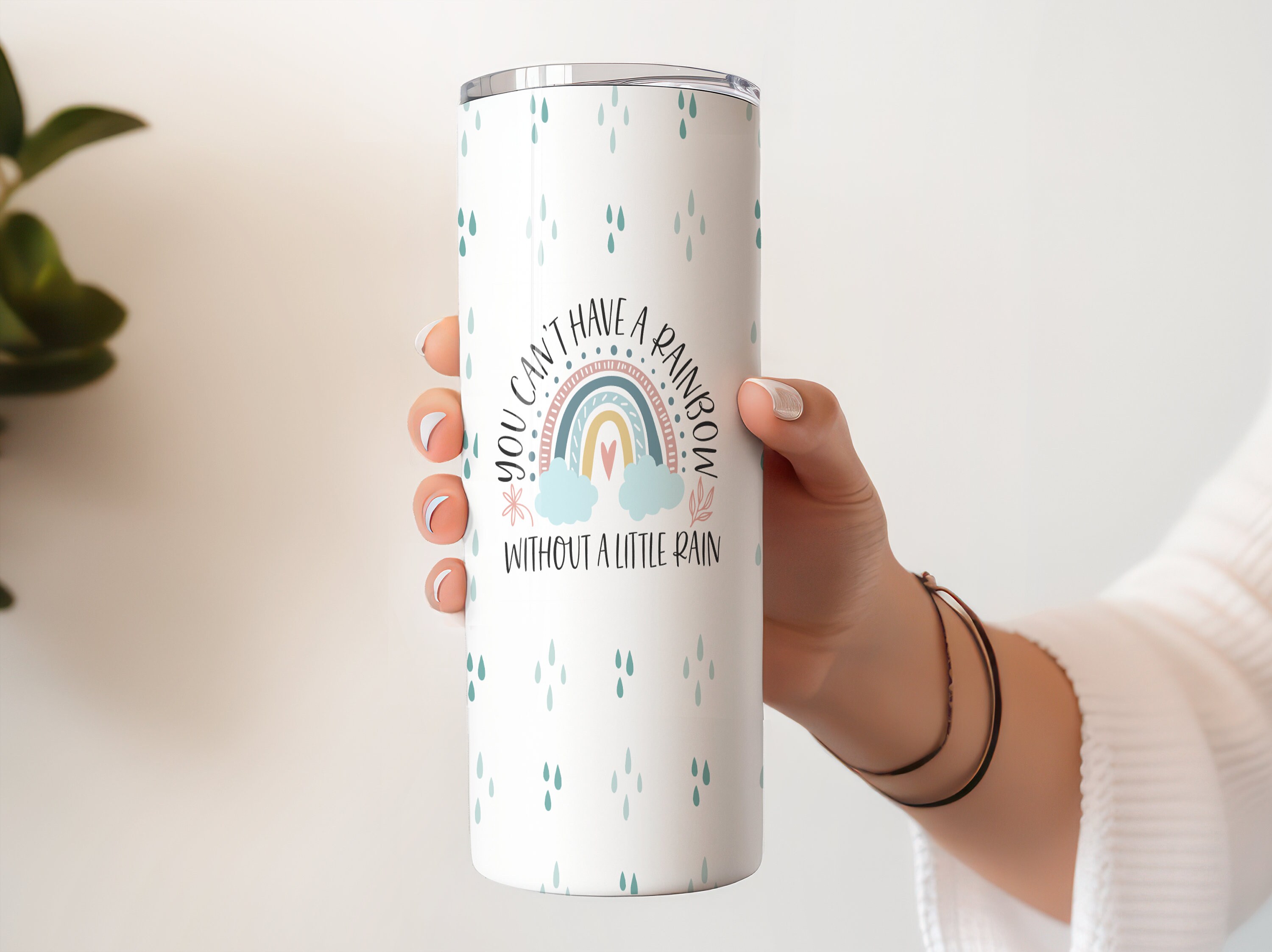You Can't Have A Rainbow Without A Little Rain 20oz Insulated Hot/Cold Stainless Steel Tumbler