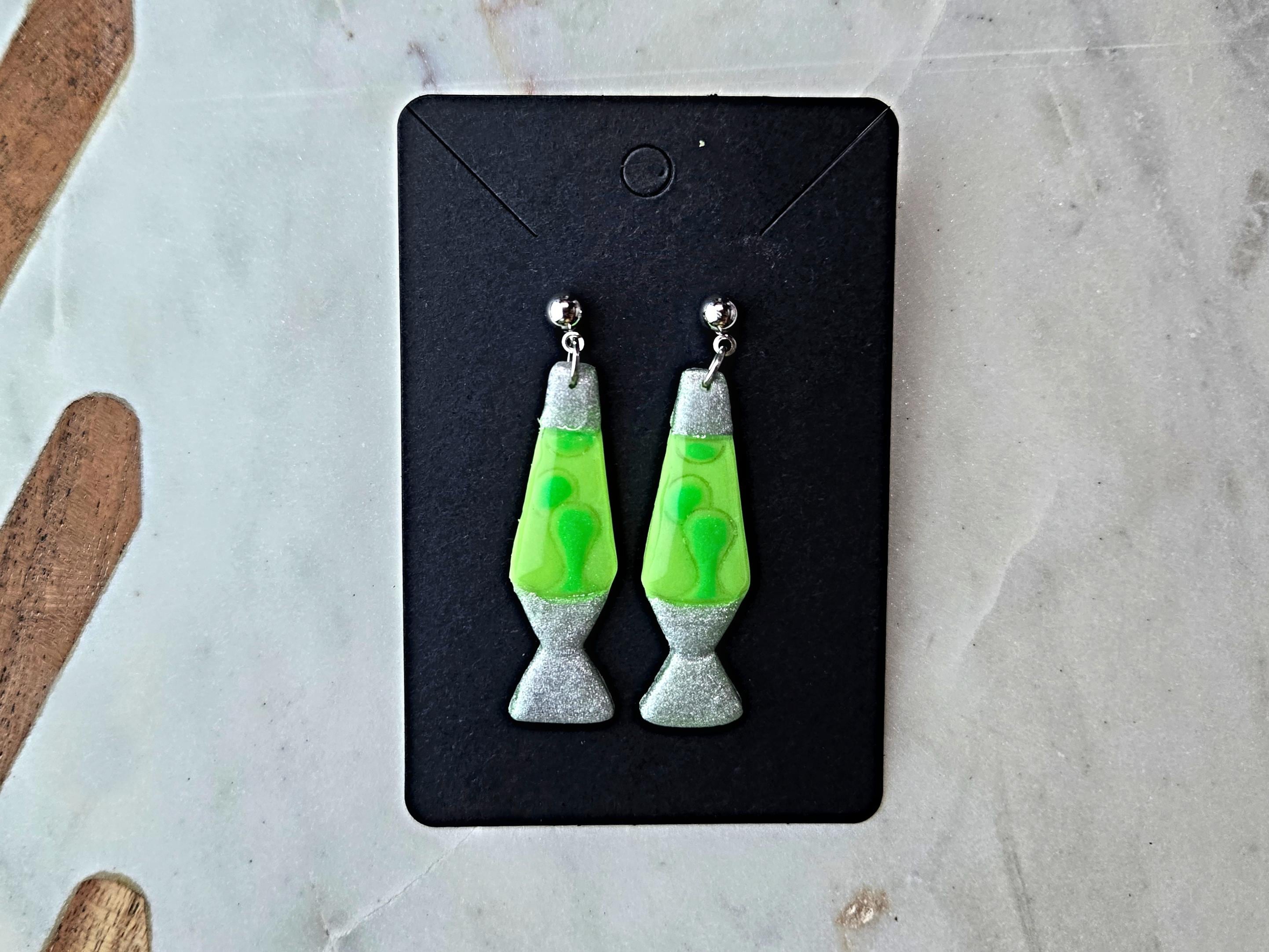 Retro Lamp Green Glow In The Dark Polymer Clay Earrings