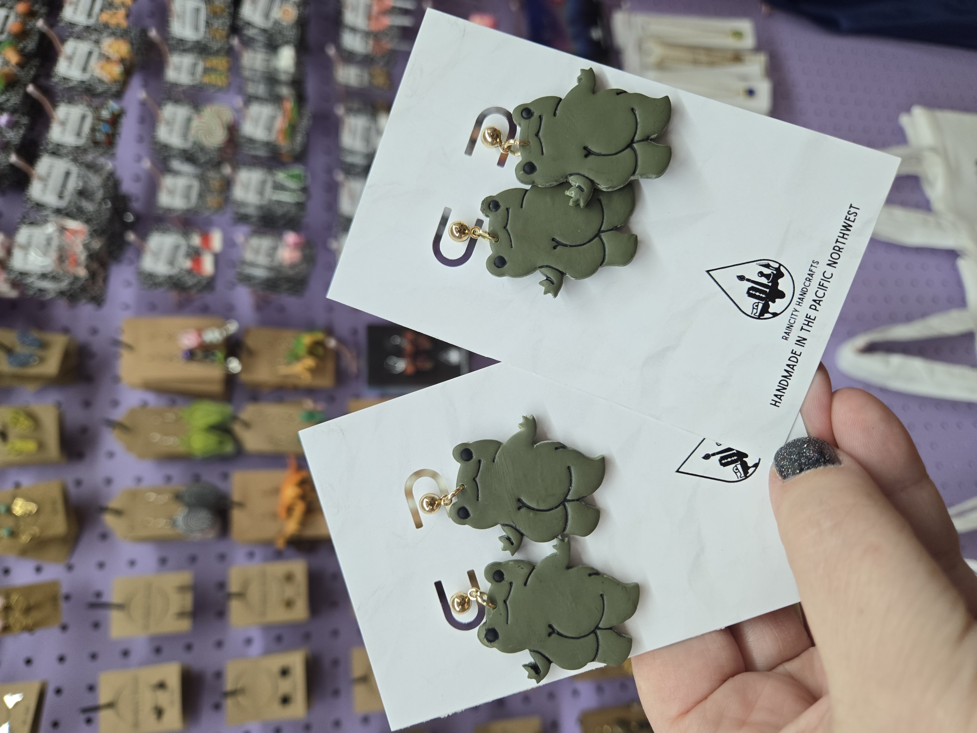 Frog-Shaped Dangle Earrings