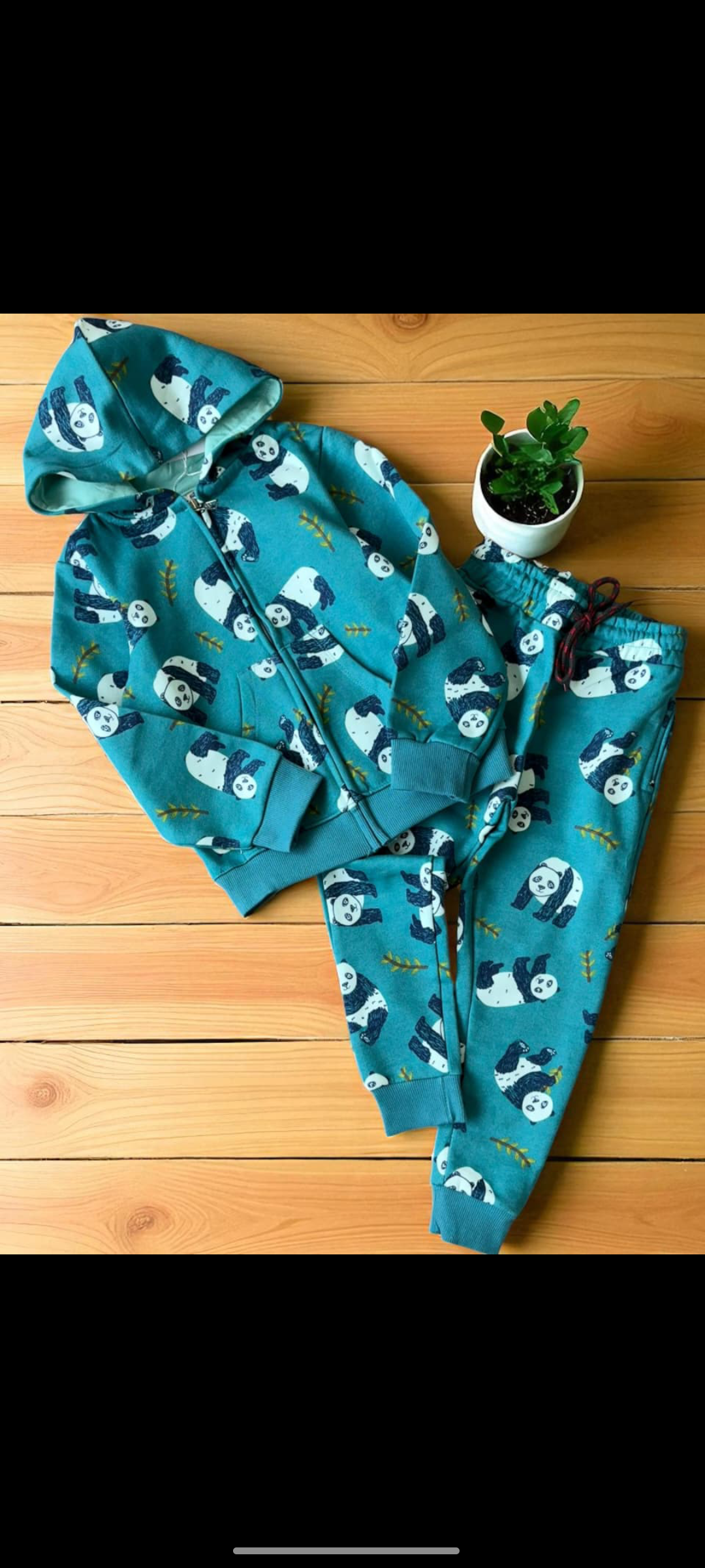 Kids’ Panda Print Hoodie and Joggers Set