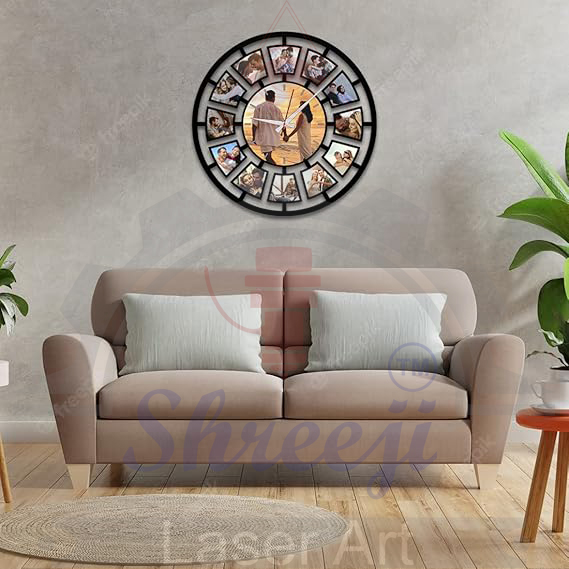 13 PIECE ROUND UNIQUE CLOCK