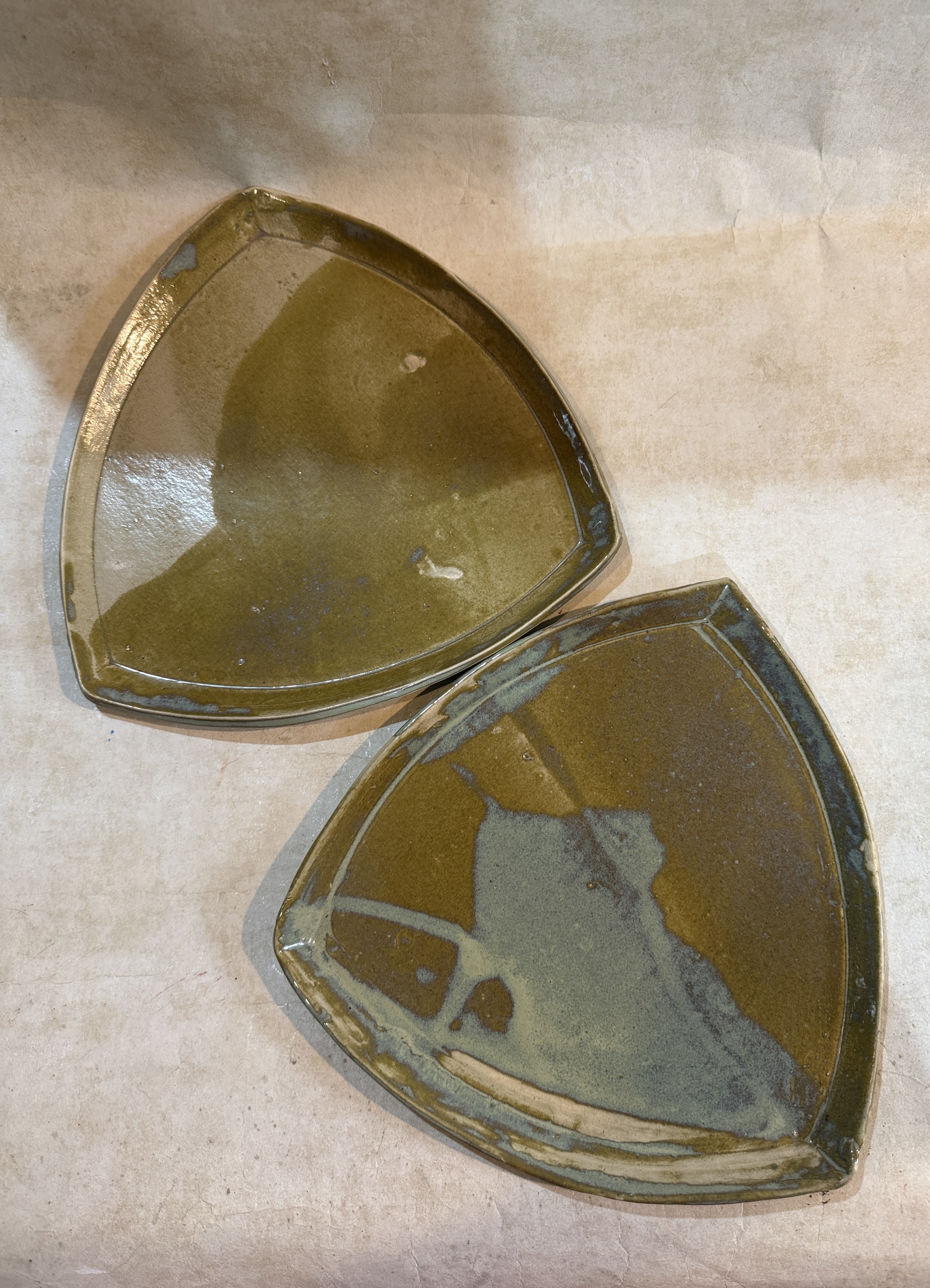 Space -Set of 2 Triangle Crafted Plate