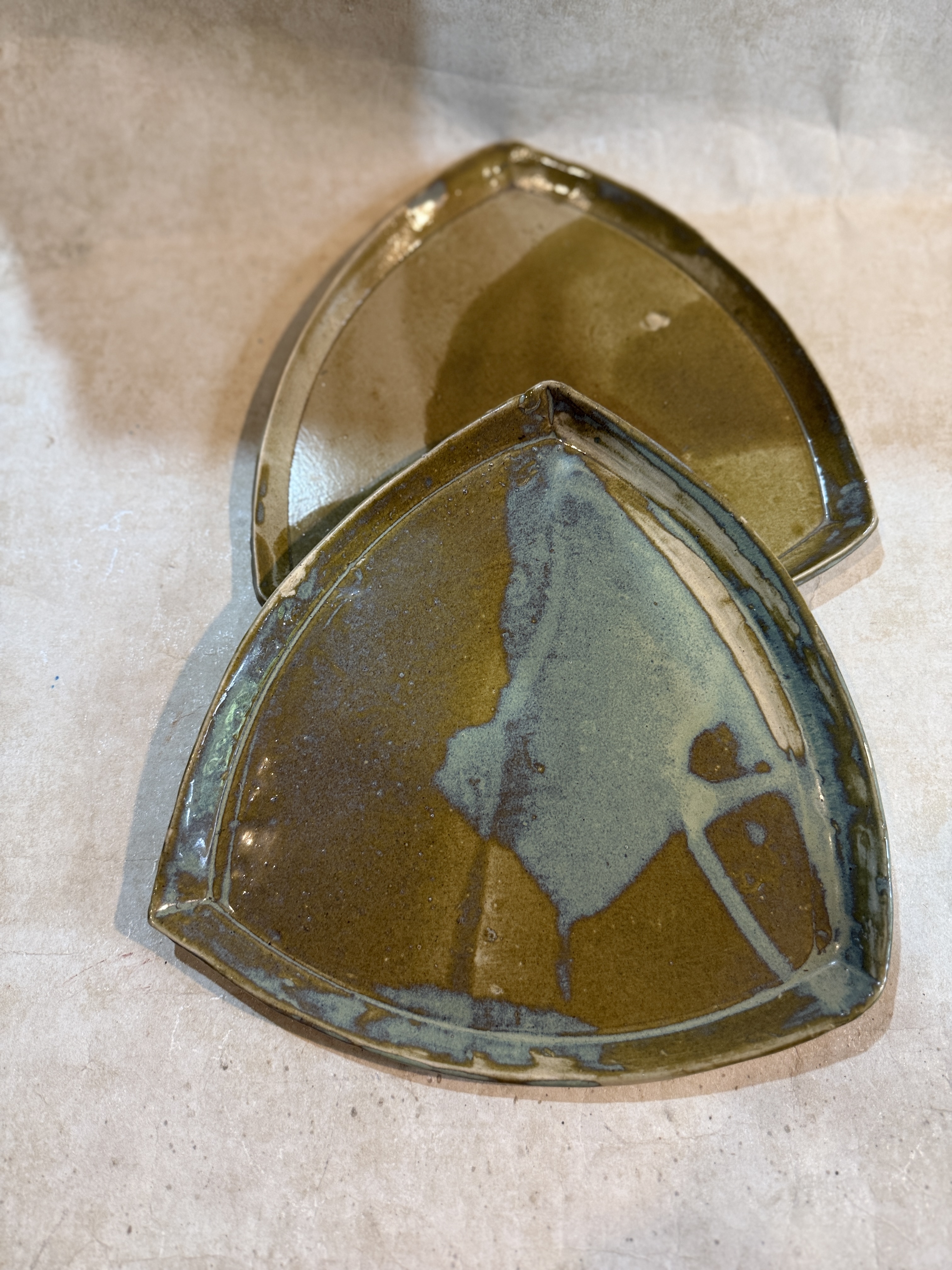 Space -Set of 2 Triangle Crafted Plate