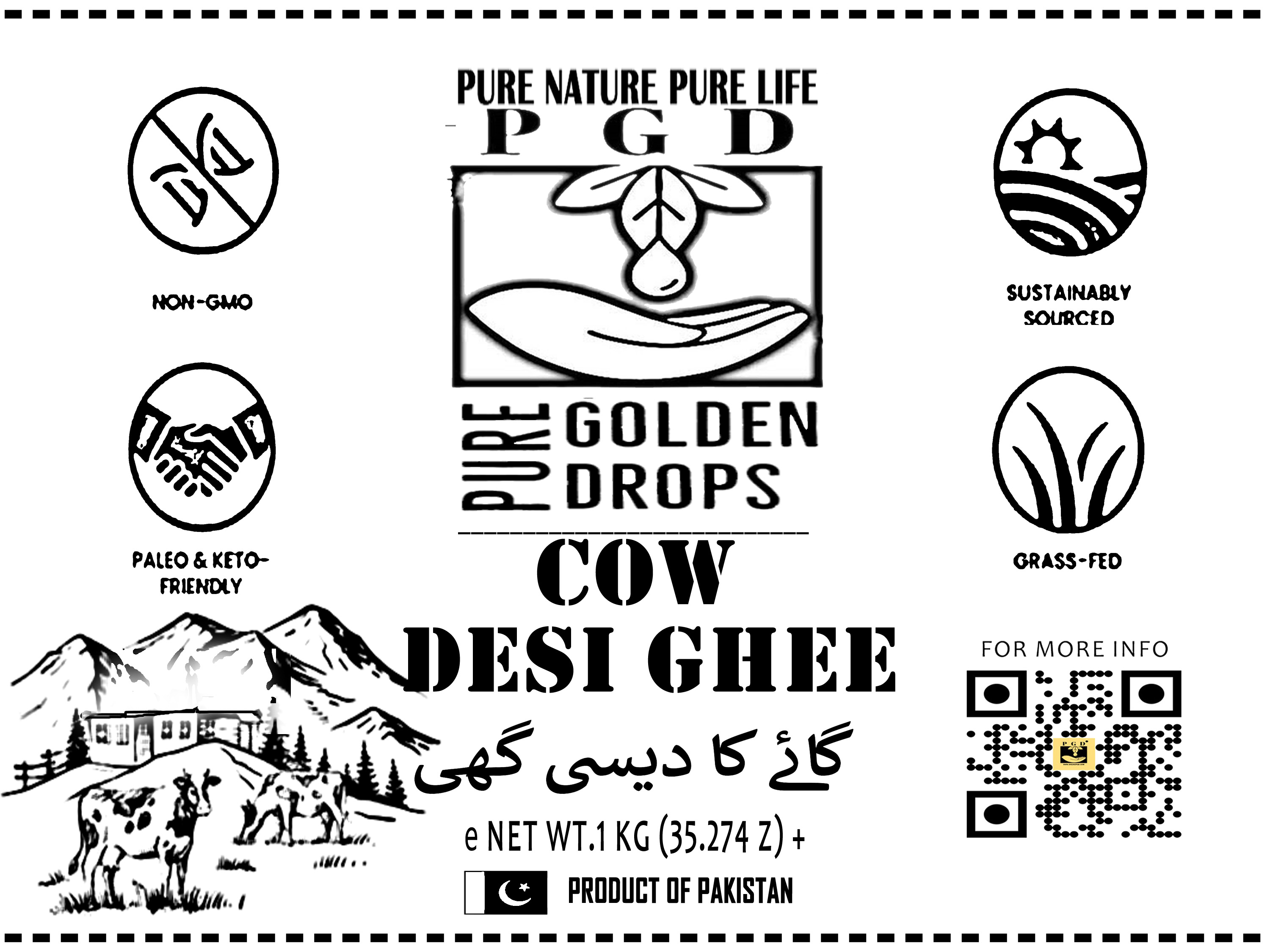 Pure Golden Drops - Cow Desi Ghee