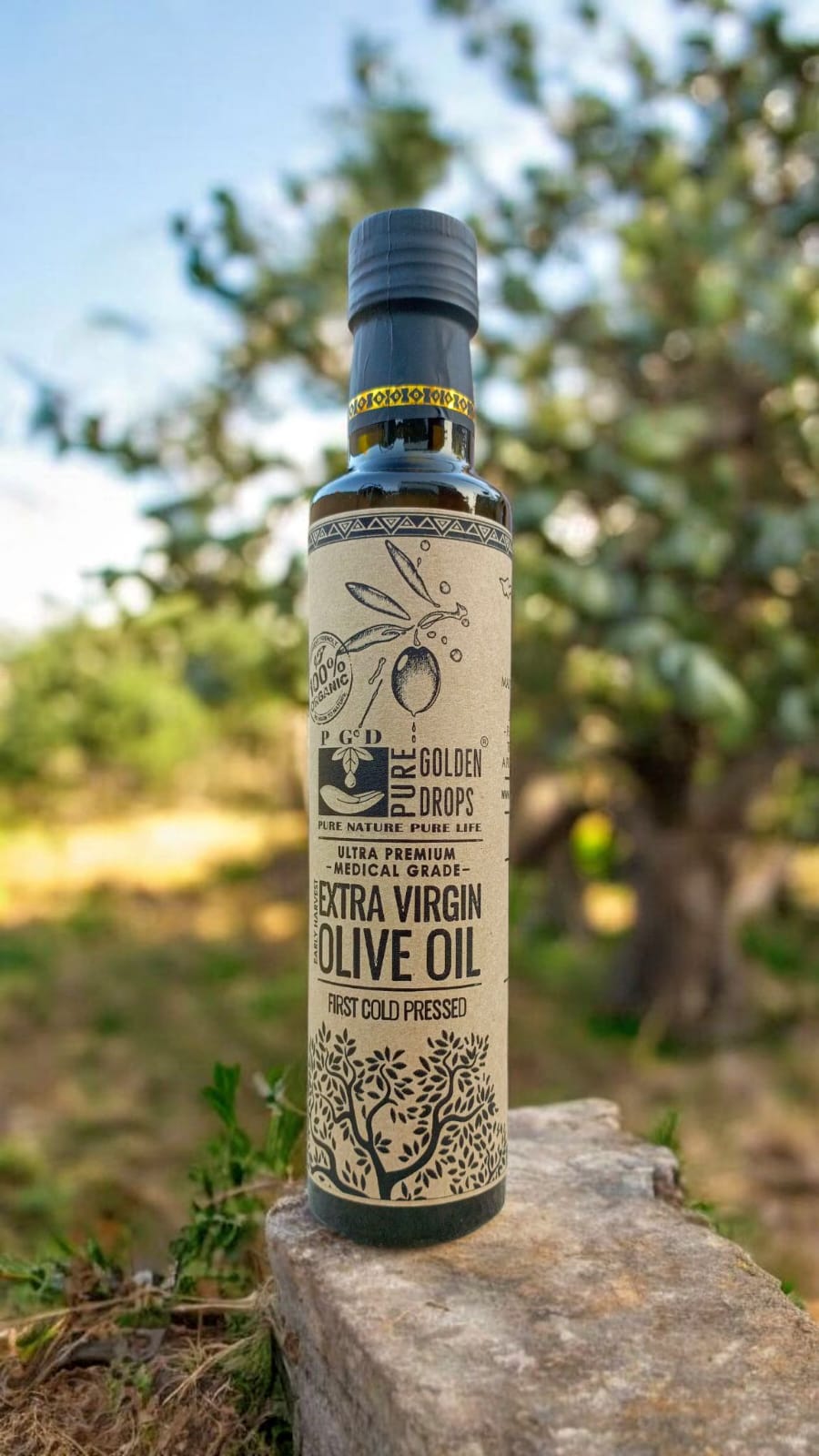 Extra Virgin Olive Oil Ultra High Quality, With High Polyphenols 800+, From Loralai - Pure Golden Drops .
