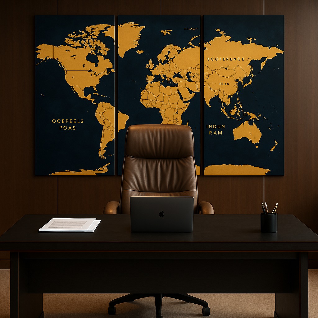 World Map Wall Art (3 panel)