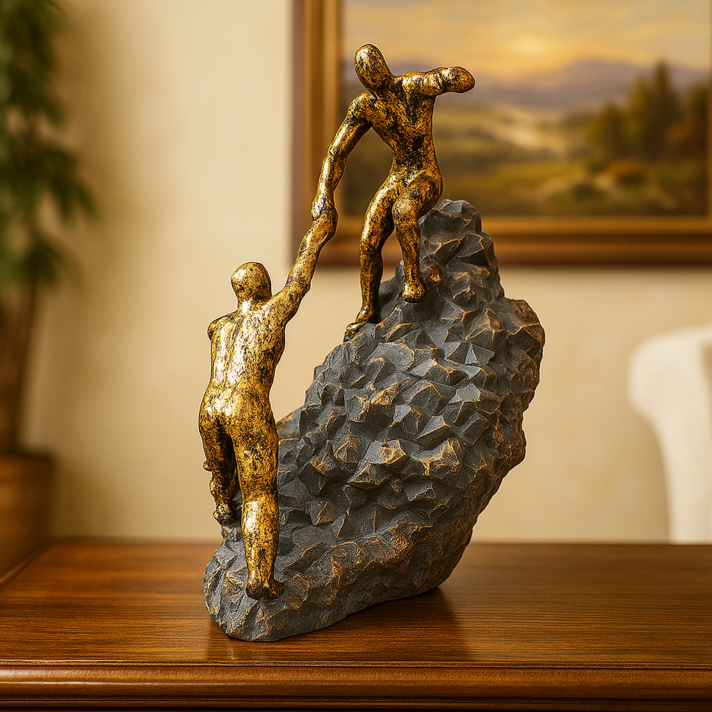 Golden Helping Hand Sculpture