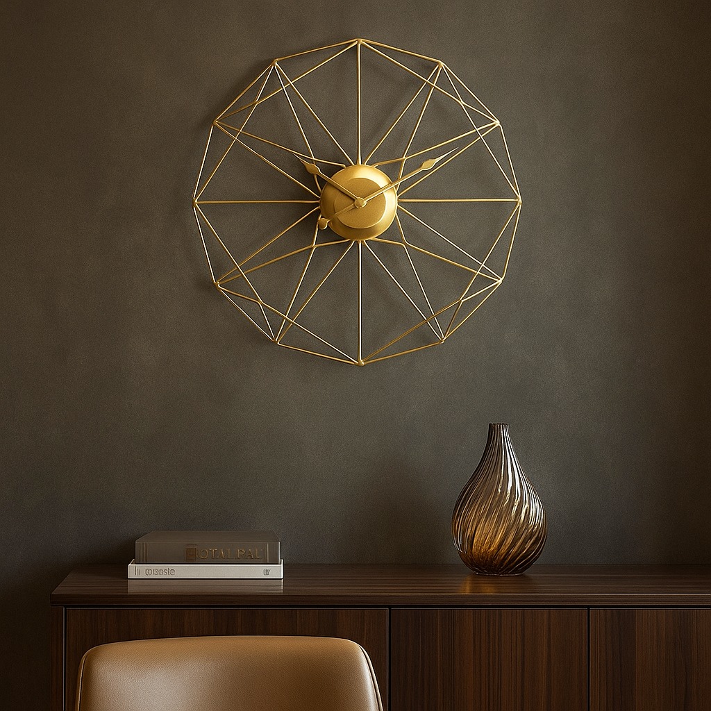 Geometric Metal Wall Clock