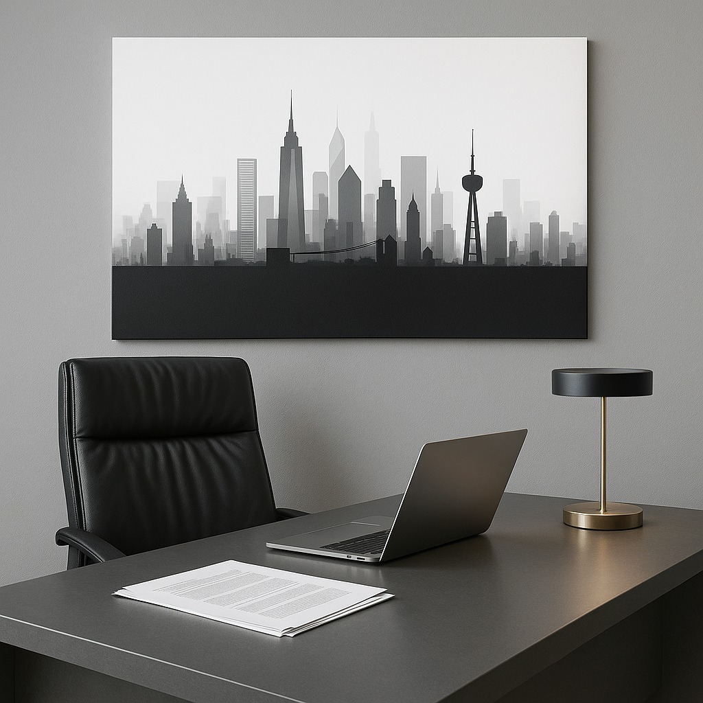 Modern City Skyline Canvas Art