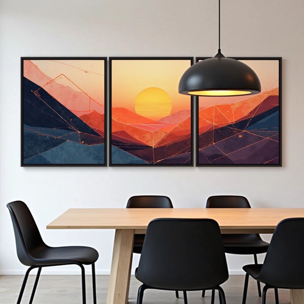 Modern Abstract Sunset Wall Art