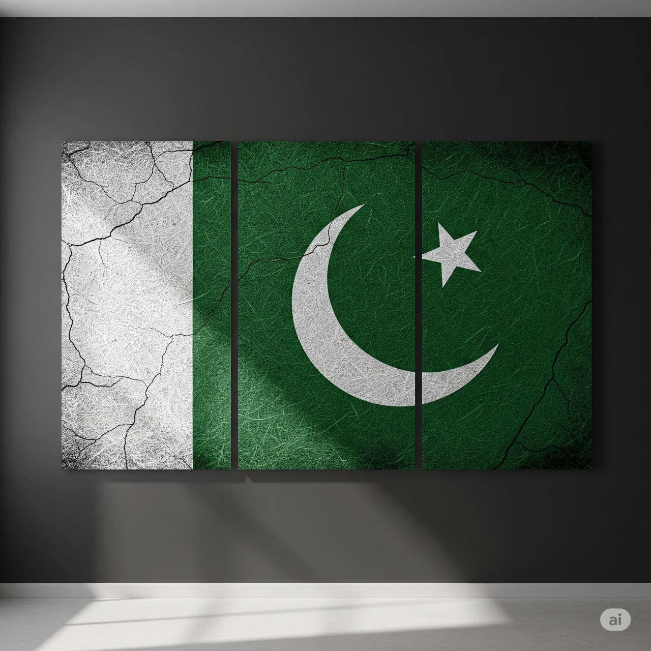 Pakistan Flag Wall Art (3 panel)