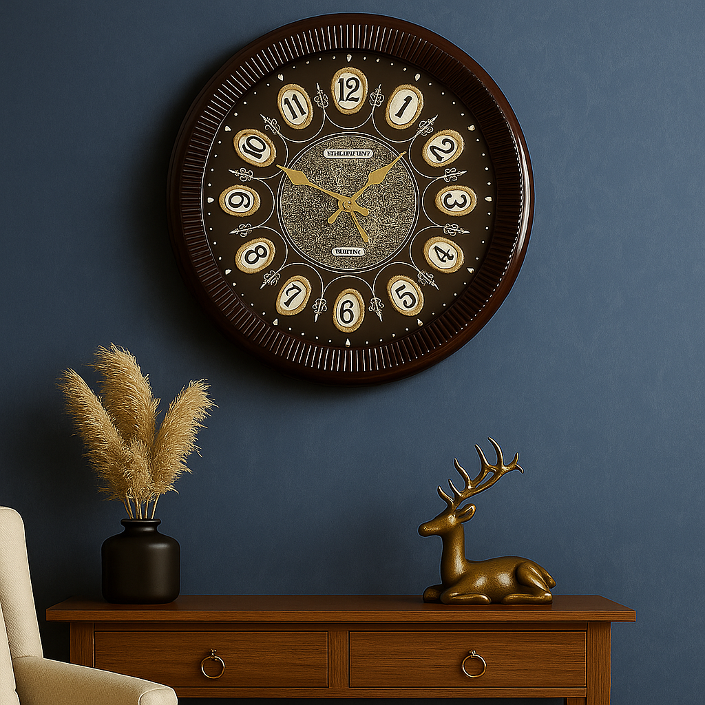 Mueller Brown Ornate Wall Clock