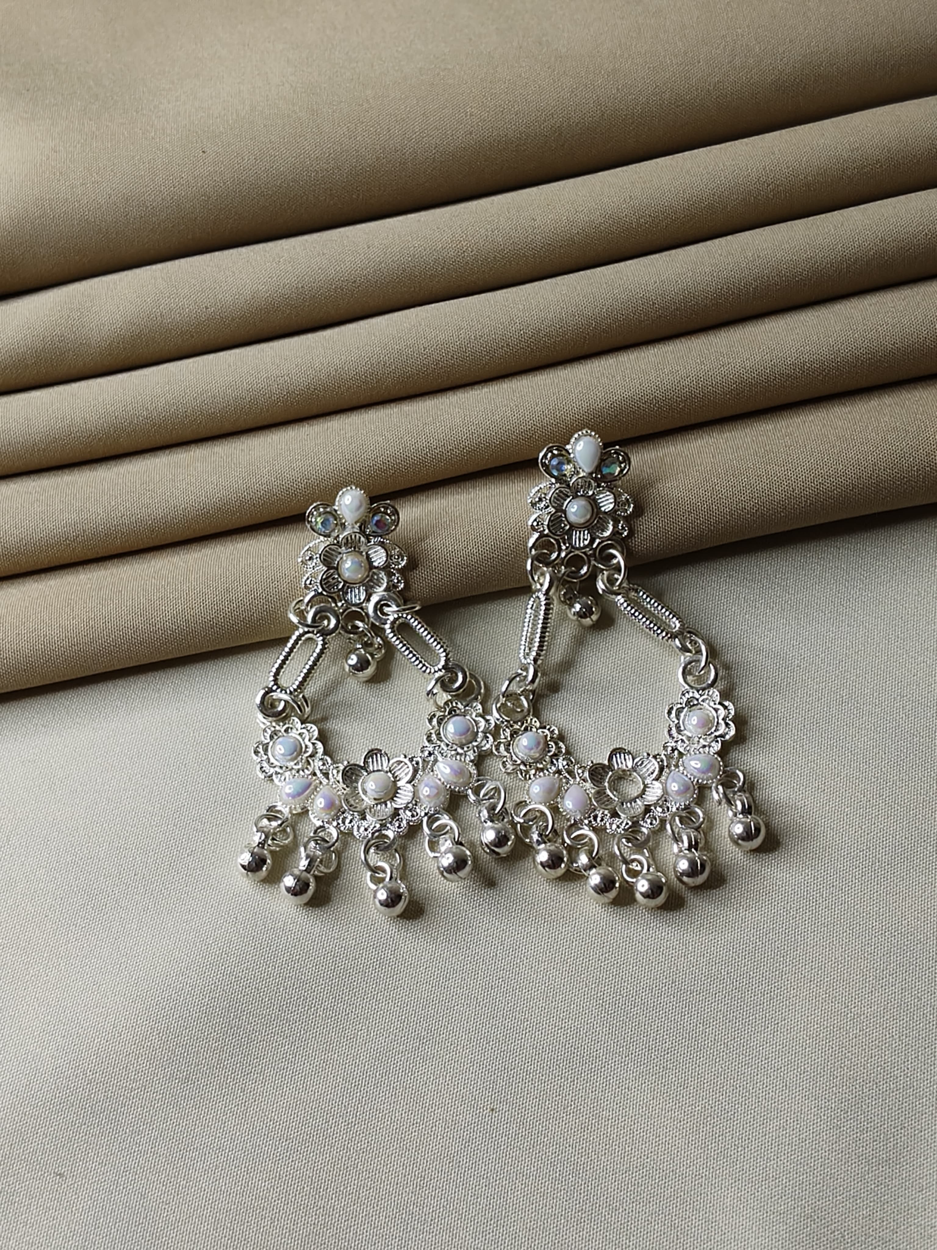 Silver Chandelier Jhumka