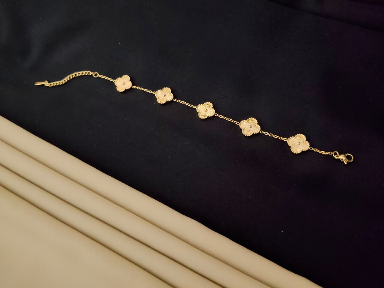 Gold Flower Bracelet + Anklet