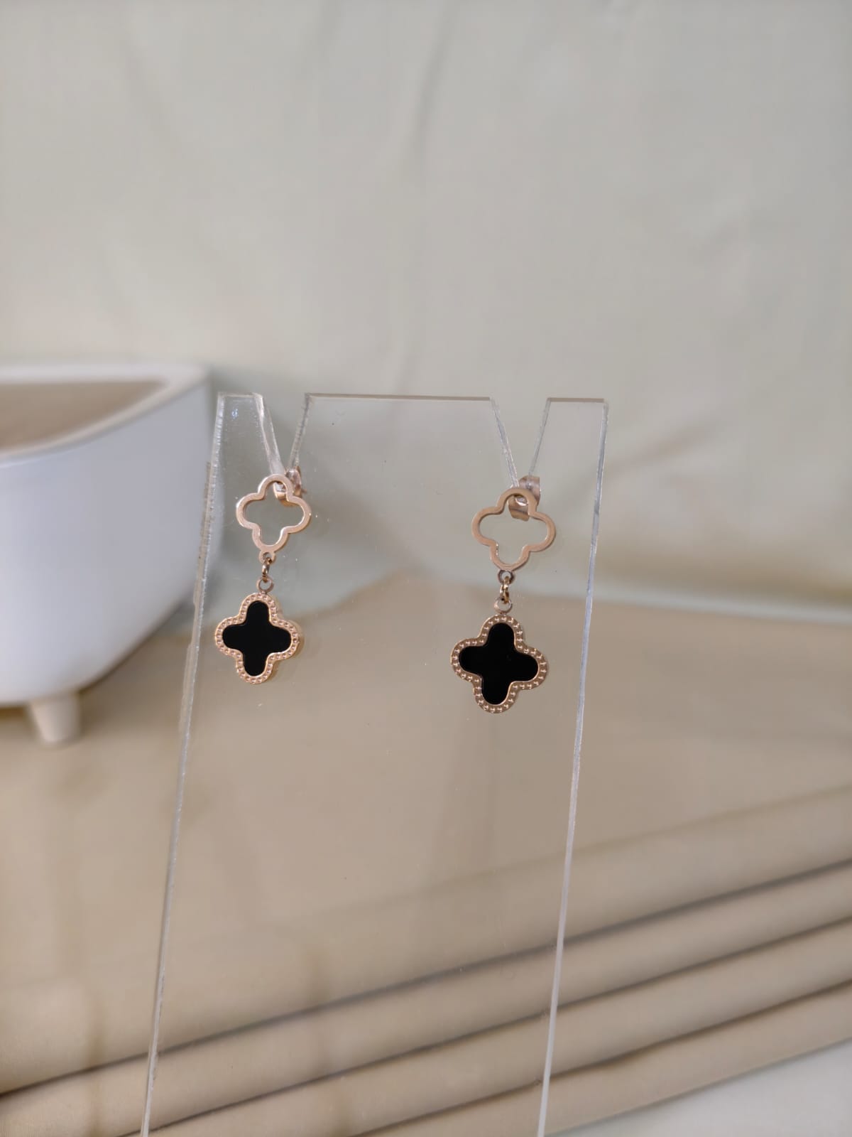 Elegant Clover Drop Earrings