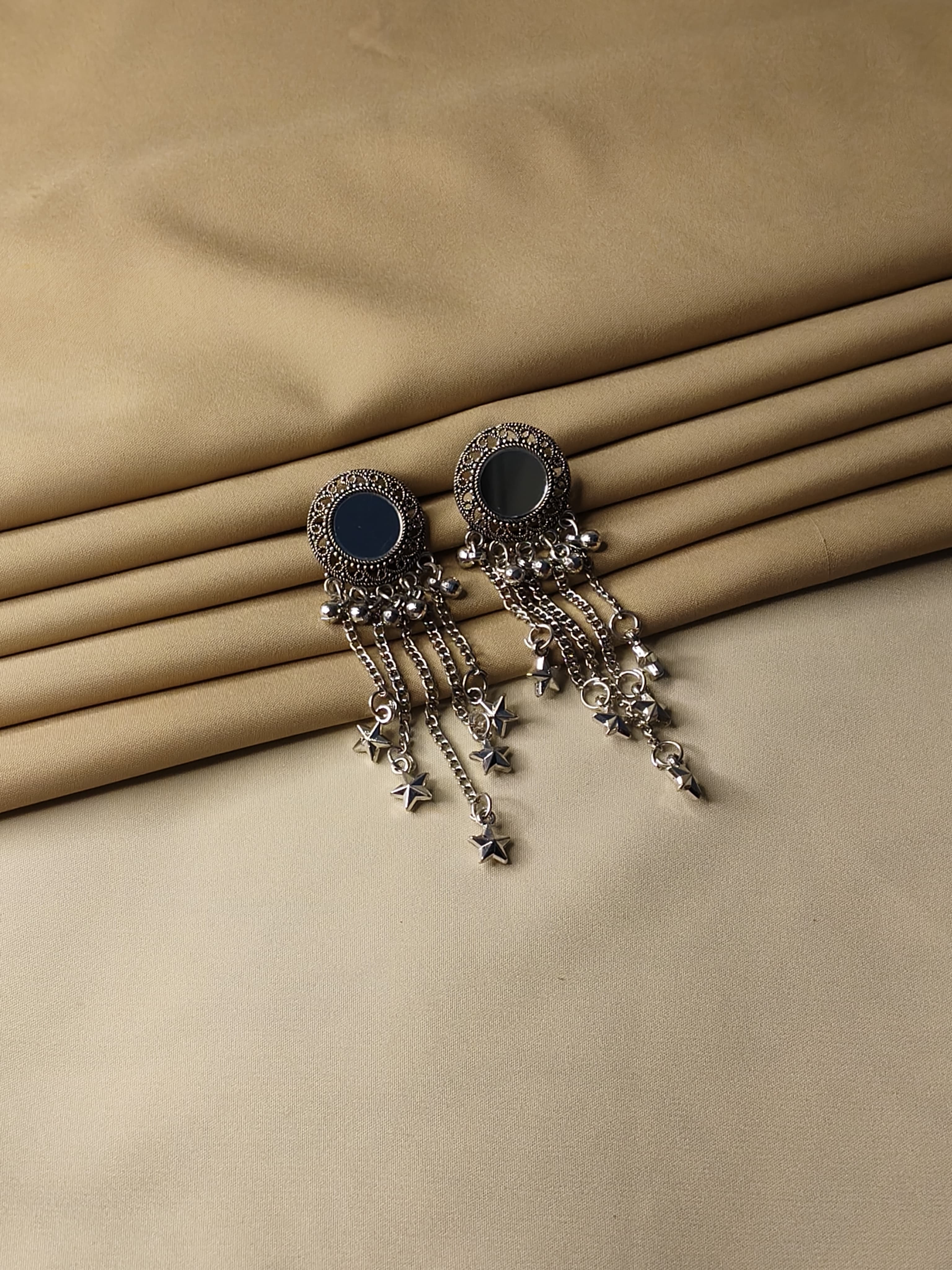 Silver Star Dangle Jhumka