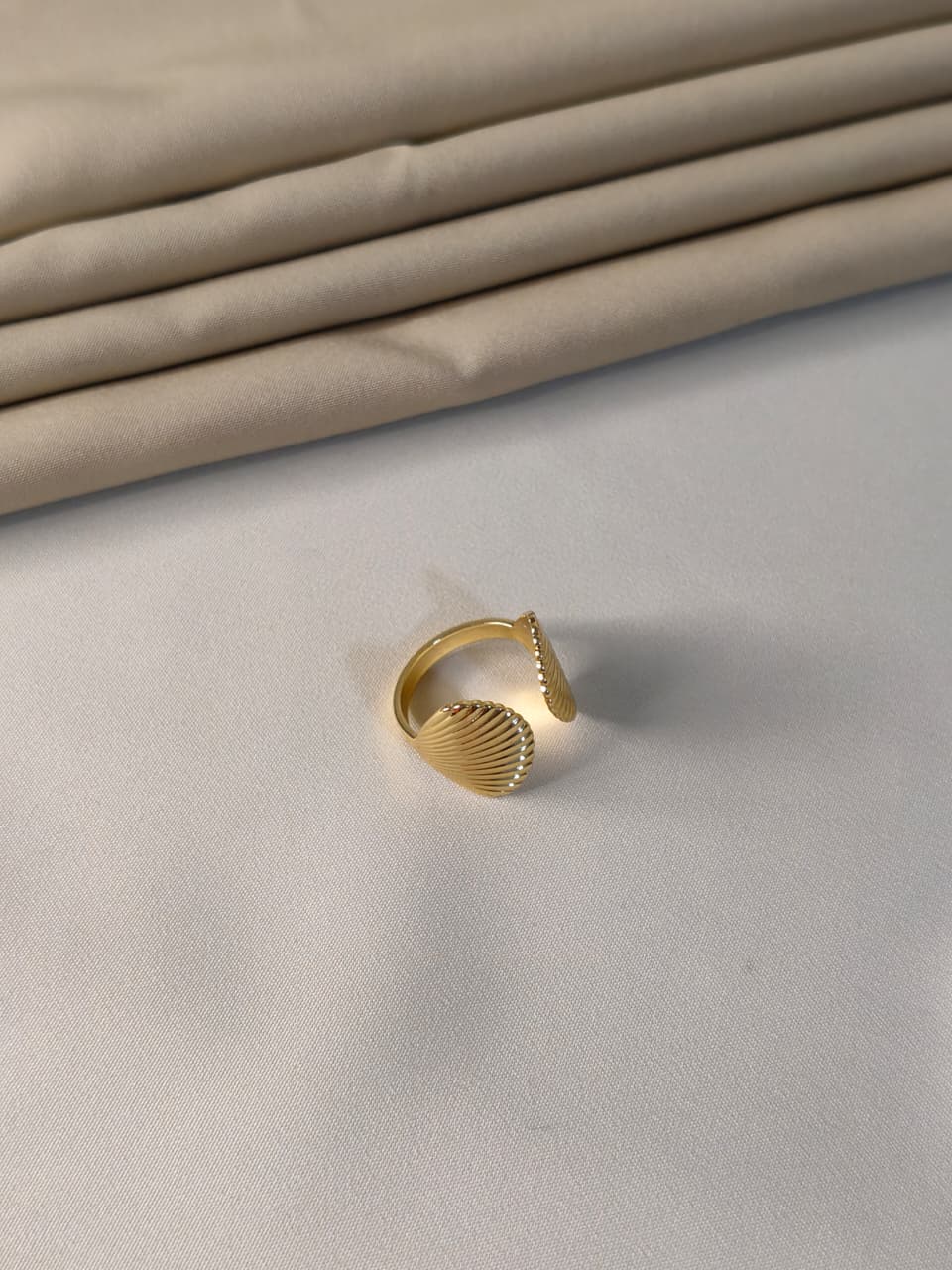 Gold Shell Adjustable Ring